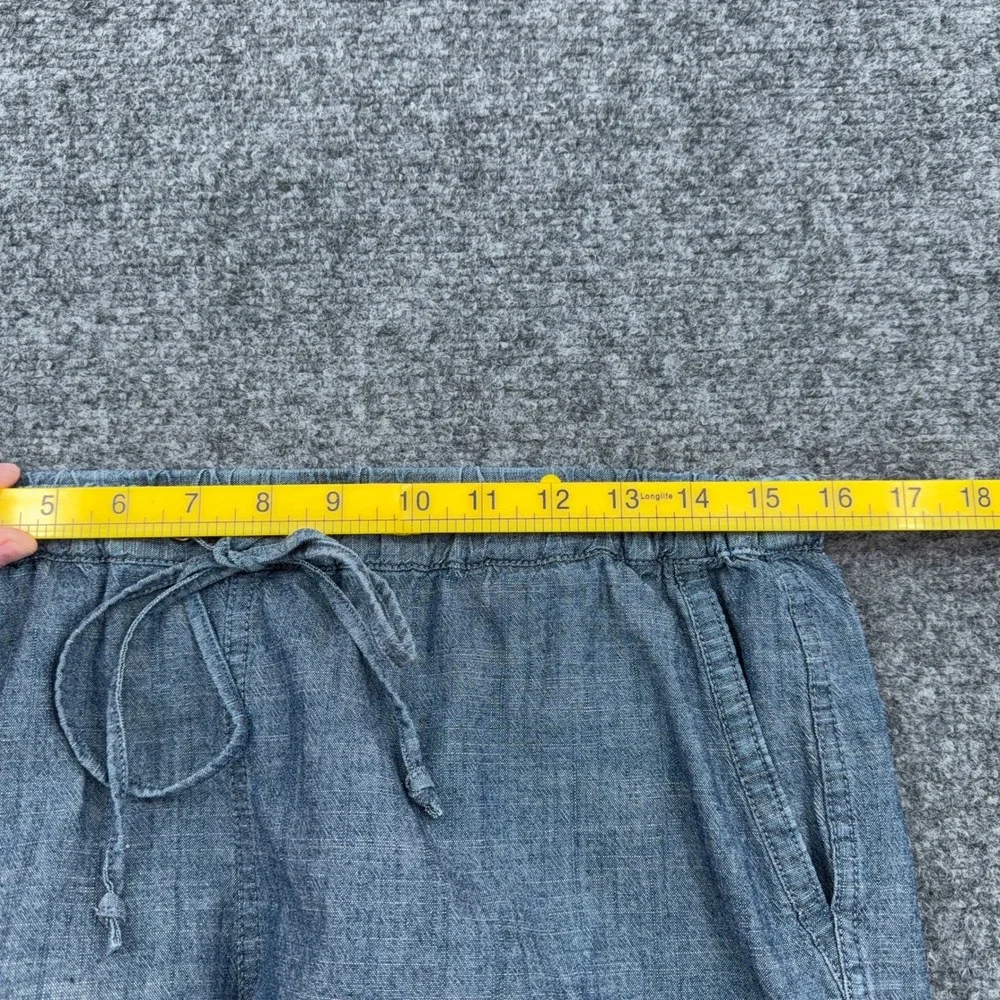 J.Crew Women Small 100%‎ Cotton Blue Chambray Drawstring Shorts